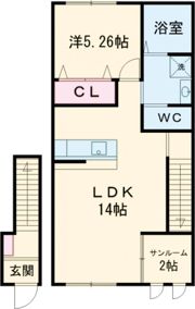 アネシス赤坂大門 Bの間取り画像