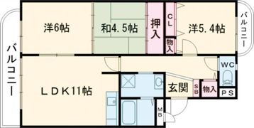 サンセリテ宝塚の間取り画像