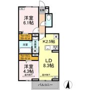 (仮称)D-ROOM上谷刈二丁目の間取り画像