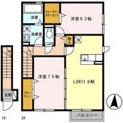 クレールふたがみⅡの間取り画像
