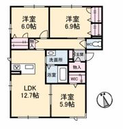 グランマスト ベレオ林町 B棟の間取り画像