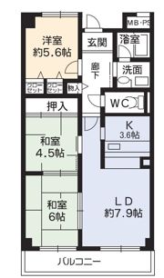 ヴィラージュ樟葉の間取り画像