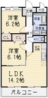 カーサ犬山Ⅱの間取り画像