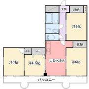 岡町中村コーポの間取り画像
