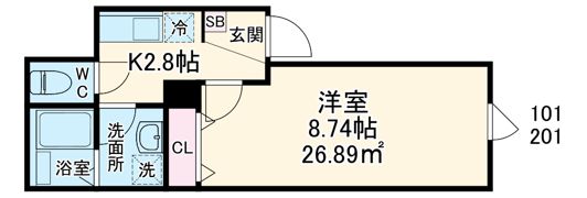 GRADUS瑞江の間取り画像