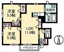 ハイツ コスモスの間取り画像