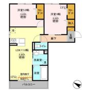 ラヴィーヌみどりのの間取り画像