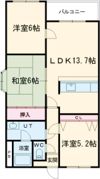 コーポ美原Ⅱの間取り画像