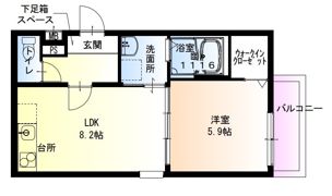 フジパレス稲田本町の間取り画像
