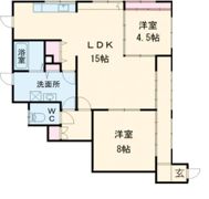津市半田貸家1階の間取り画像