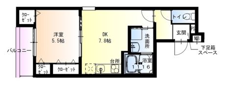 フジパレス高石千代田Ⅰ番館の間取り画像