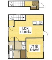 鴨方駅前シックスインの間取り画像