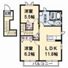 ハイネス国府 B棟の間取り画像