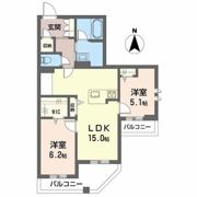エクレール ヴェール シャーメゾン西院の間取り画像