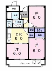 ボーヒルズ Kの間取り画像