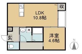 （仮称）大工町アパート A棟の間取り画像