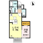 エクセルシオール吉岡南 Aの間取り画像