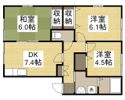 フォブールKAWAI A棟の間取り画像