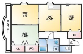 ハイツハピィバリーⅡE棟の間取り画像