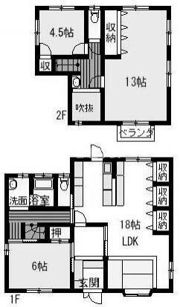 多肥上借家の間取り画像