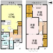 メゾ・エルサ 三国ヶ丘の間取り画像