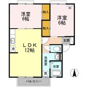 ビラ芳翠 A棟の間取り画像