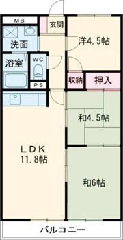 アーバンハイツ不動丘の間取り画像