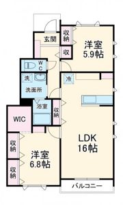 Onse Suite ⅩⅥ Bの間取り画像