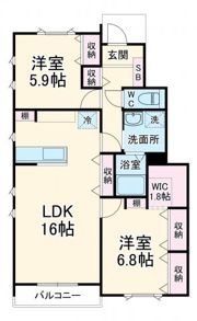 Onse Suite ⅩⅥ Bの間取り画像