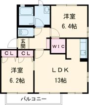 ナディア長折 Bの間取り画像