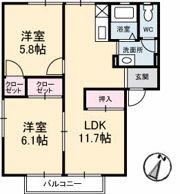 グレースフジ B棟の間取り画像