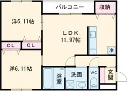 ヴェルメゾン尼崎尾浜町の間取り画像