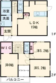 ゆいの杜貸家の間取り画像