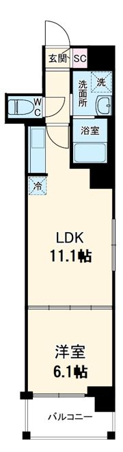 Yフラット天王町の間取り画像