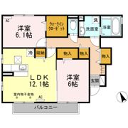 ヴィルヌーブ Aの間取り画像
