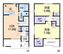 (仮称)足利市芳町テラスハウス Aの間取り画像