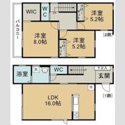 向陽台K戸建B棟の間取り画像
