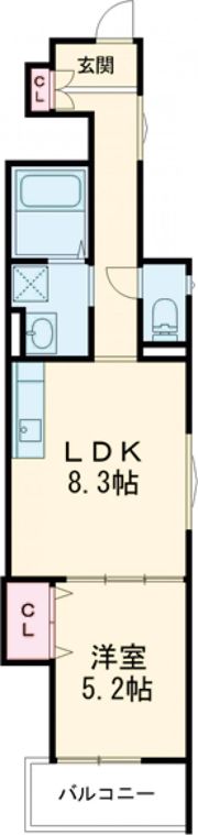 クリエオーレ衣摺Ⅰの間取り画像