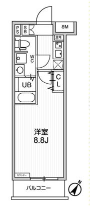 ｼﾞｪﾉｳﾞｨｱ板橋本町Ⅲｽｶｲｶﾞｰﾃﾞﾝの間取り画像