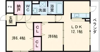 アフィニティ北大路の間取り画像
