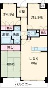 ローレルコート天理前栽の間取り画像