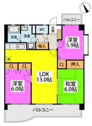 プレミール筑紫の間取り画像