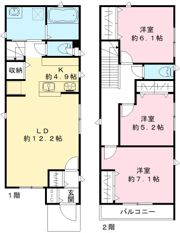 北新宿戸建の間取り画像