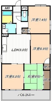 グランデ松蔭の間取り画像