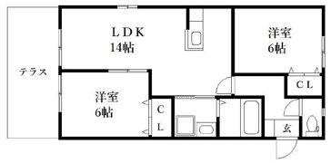 ｴｽﾎﾟﾜｰﾙBの間取り画像