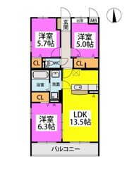 プレジデント正弥小郡の間取り画像
