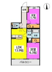プレジデント正弥小郡の間取り画像