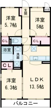 プレジデント正弥小郡の間取り画像