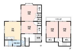 ゆとりの家・大殿井 4DK戸建ての間取り画像