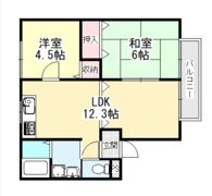 セゾン大軽の間取り画像